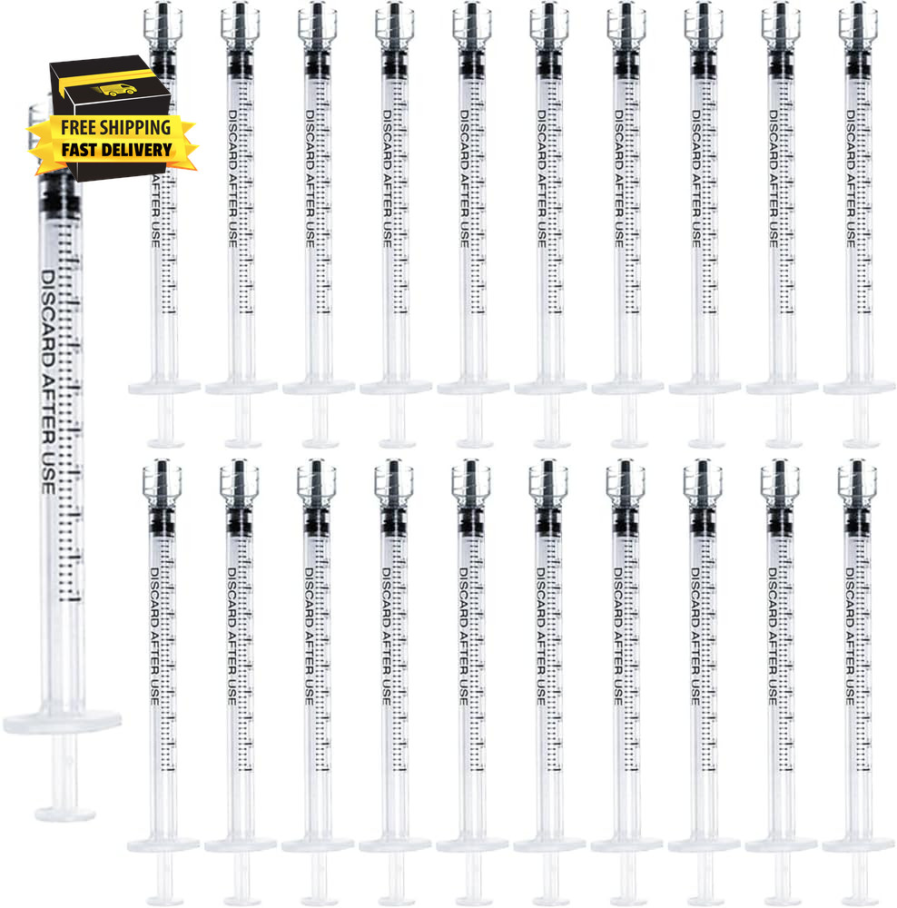 20 Pack 1Ml Luer Lock Syringes without Needle, 1 Ml Cc Disposable Syringe Indivi