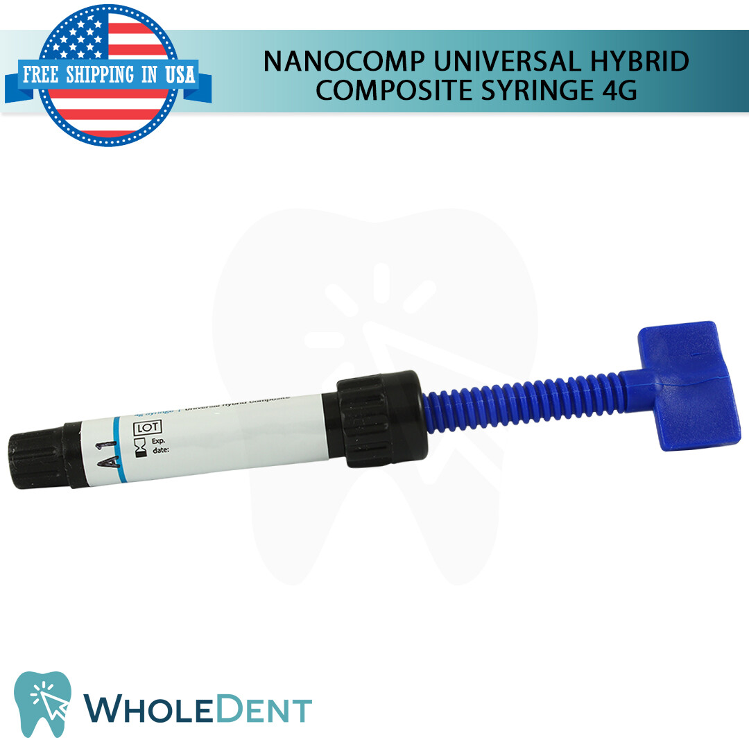 NanoComp Universal Hybrid Composite Dental Filling Syringe Restoration 4g Shades