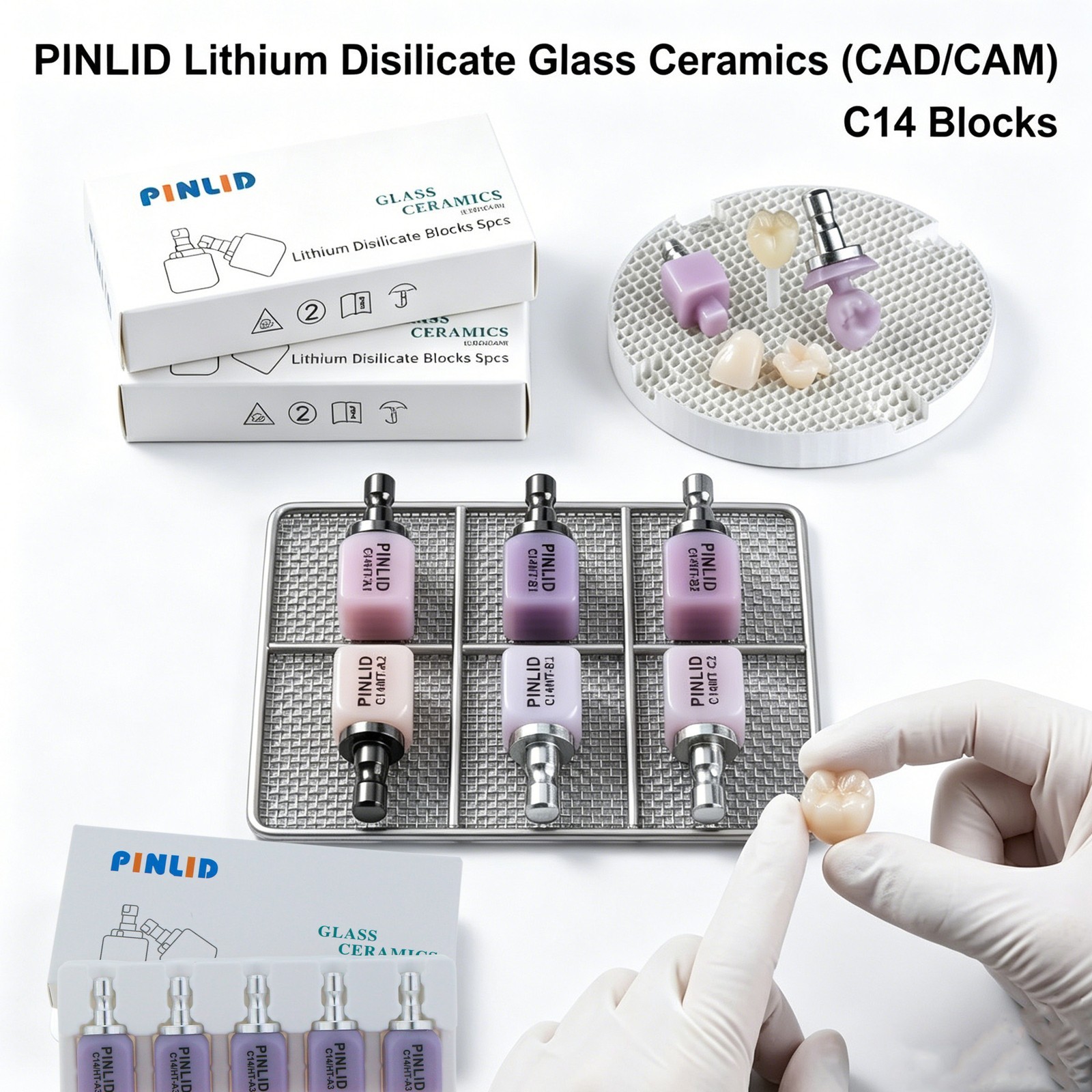 US C14 MT/HT/LT Emax Glass Ceramic Compatible with CEREC & inLab Milling Systems
