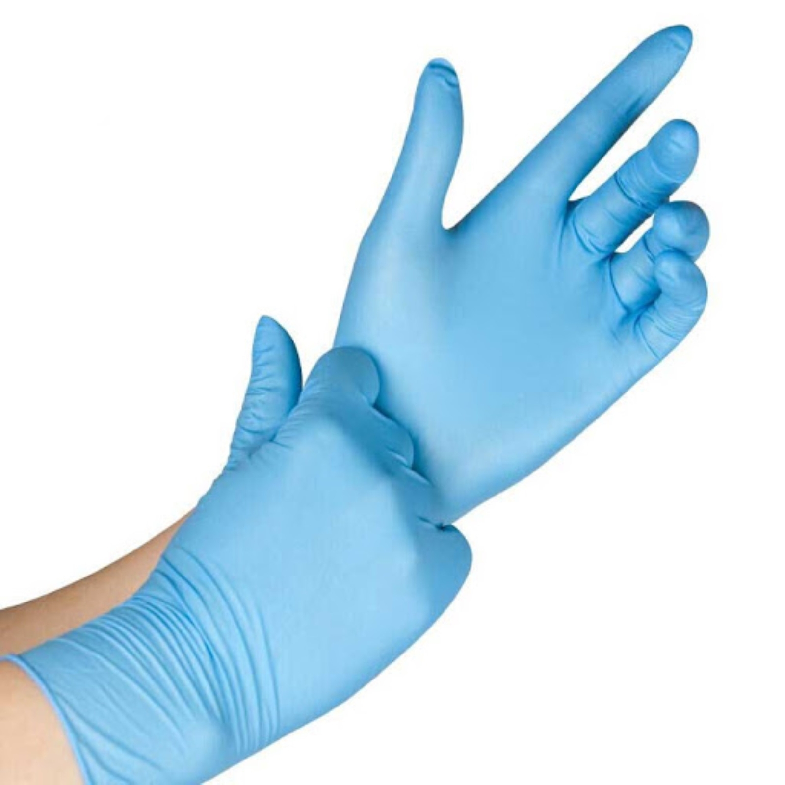 House Brand Dentistry Nitrile Exam Gloves Powder Free Textured Blue 100/Bx