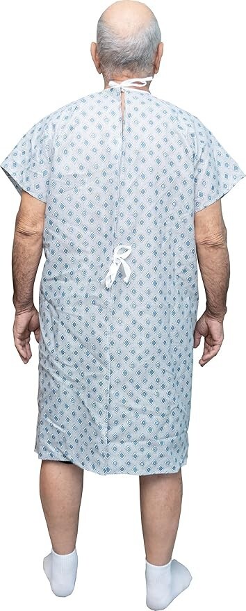 6 PACK – Reusable Hospital Gowns for Men Medical Patient Gowns with Back Ties