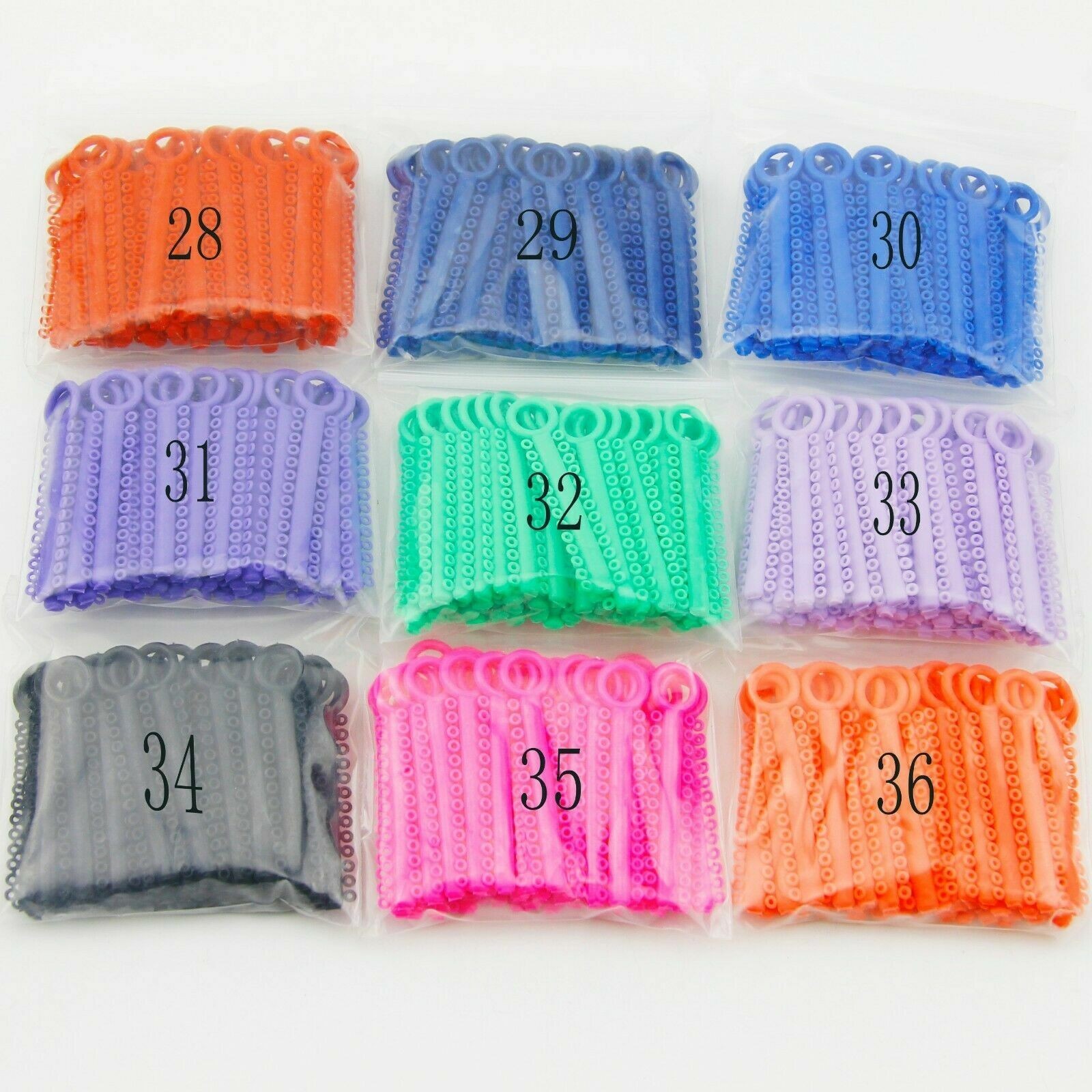1040 Pcs Dental Orthodontic Elastics Braces Rubber Bands Ligature Ties 36 Color