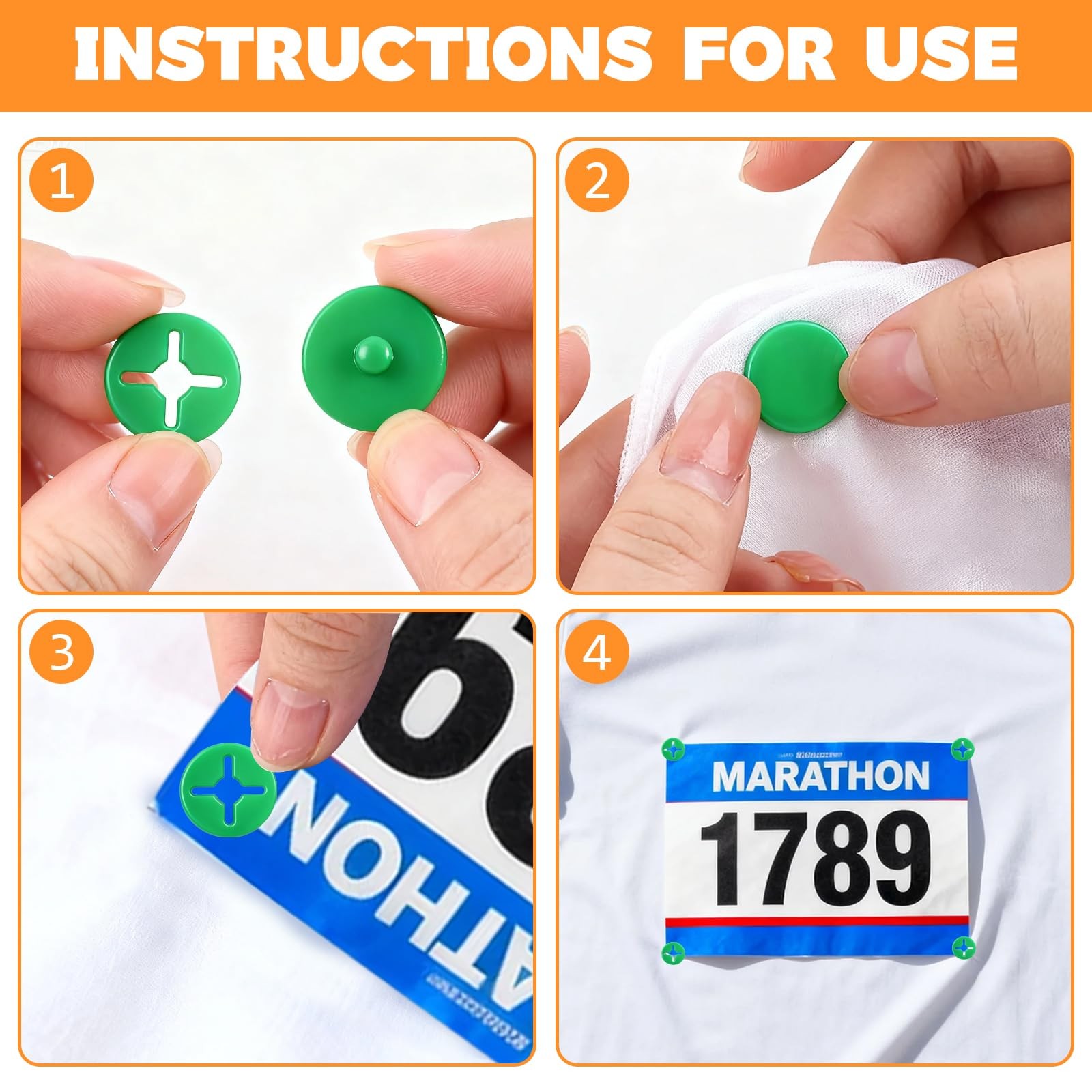 Darlingao Running Bib Clips, 20Pcs Race Holder, Number Colorful