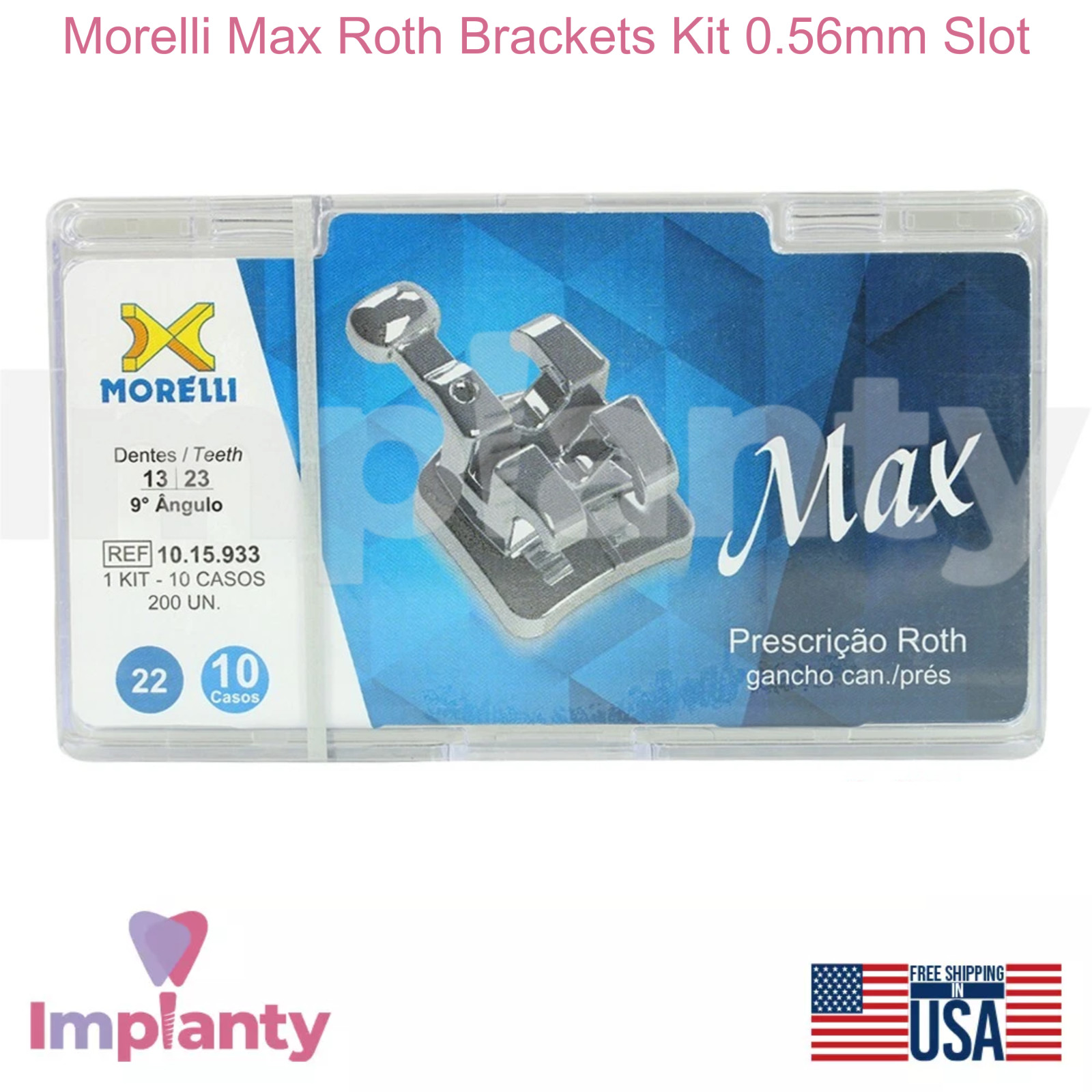 Morelli Max Roth Brackets Kit 0.56mm Slot Stainless Steel Dentistry Braces