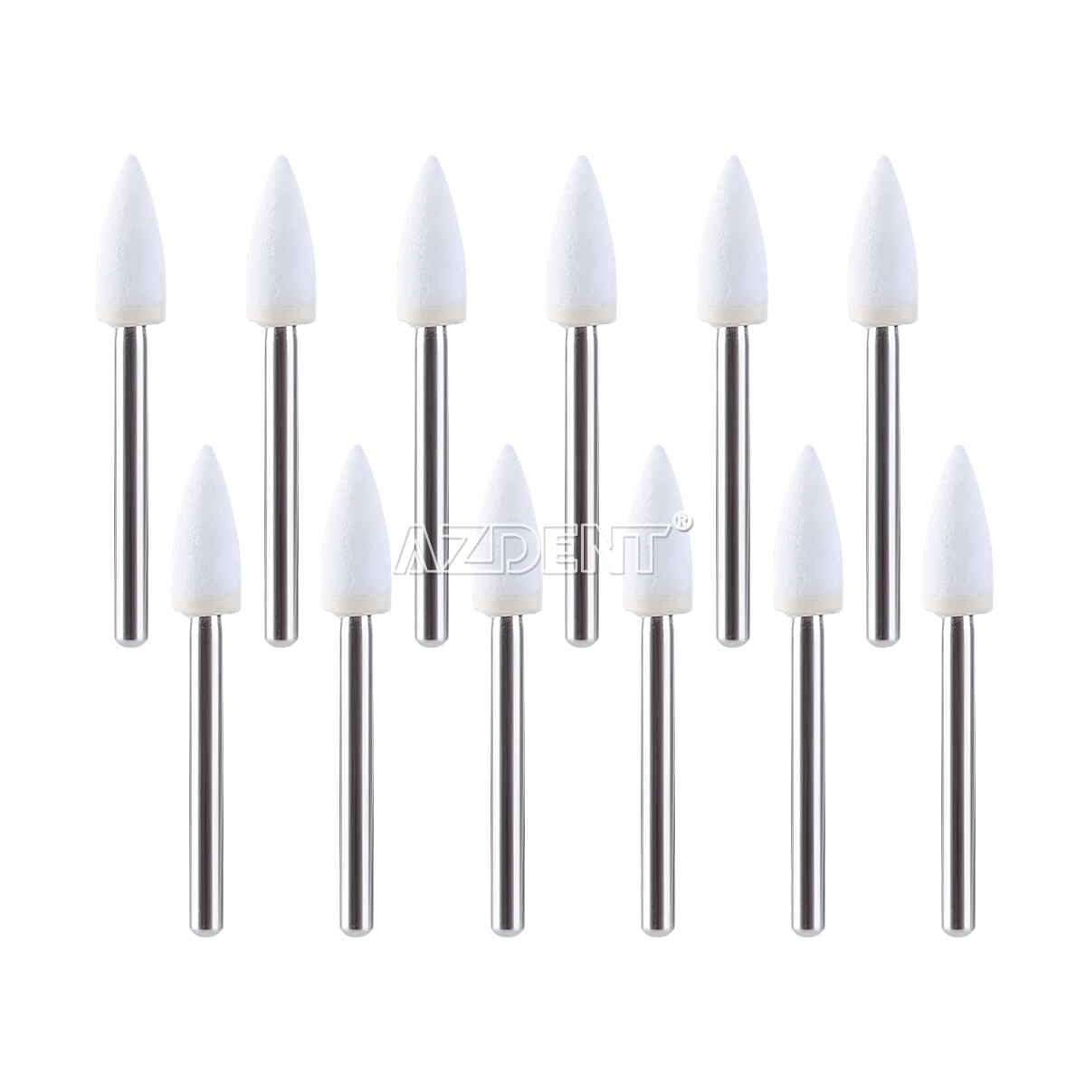 36pcs AZDENT Dental Flame White Stone Polishing FG Burs Abrasion Point Bur FL2