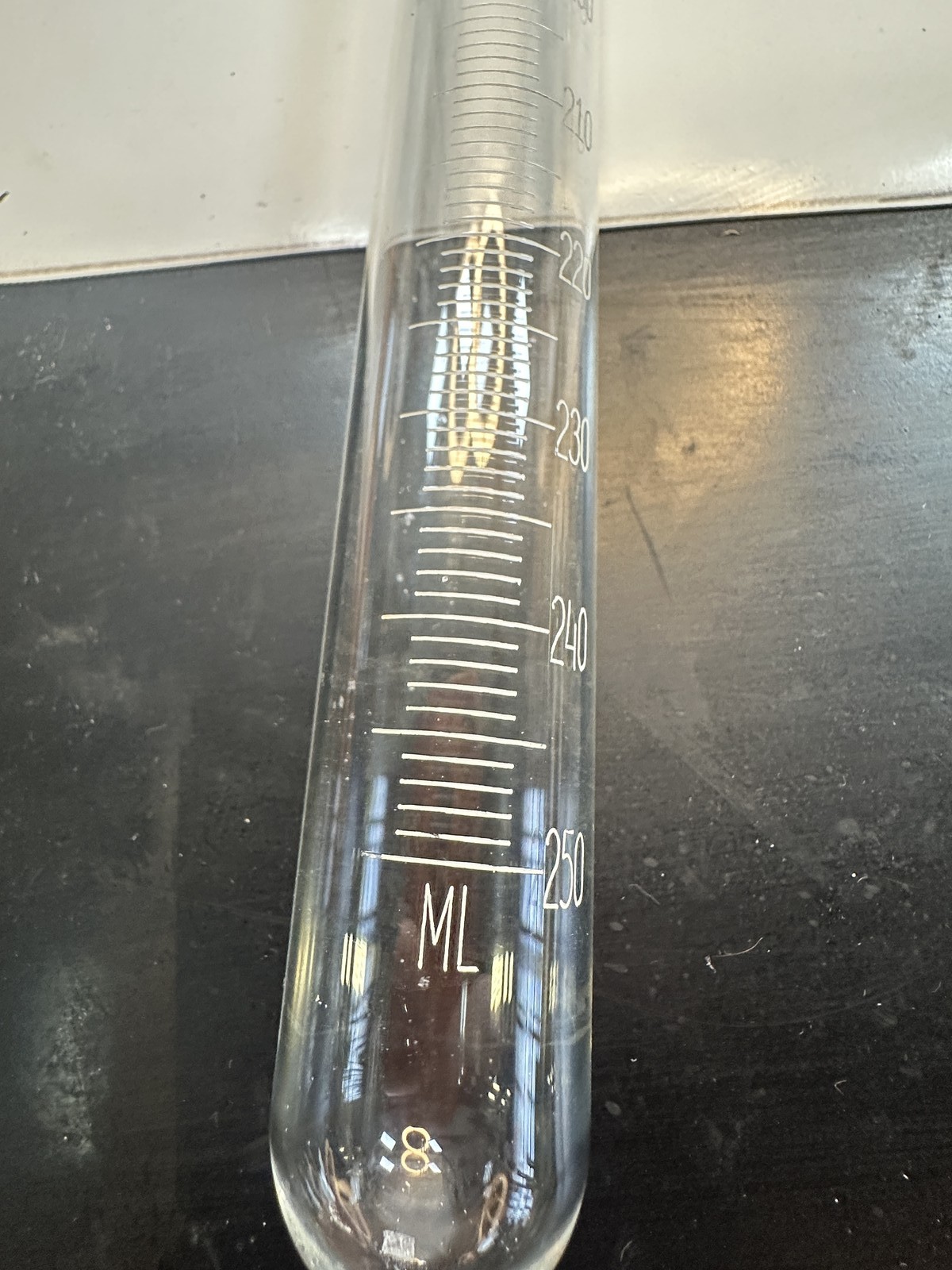 Graduated Glass Tube 250 ML Lab Measuring Cylinder Healthcare Industrial