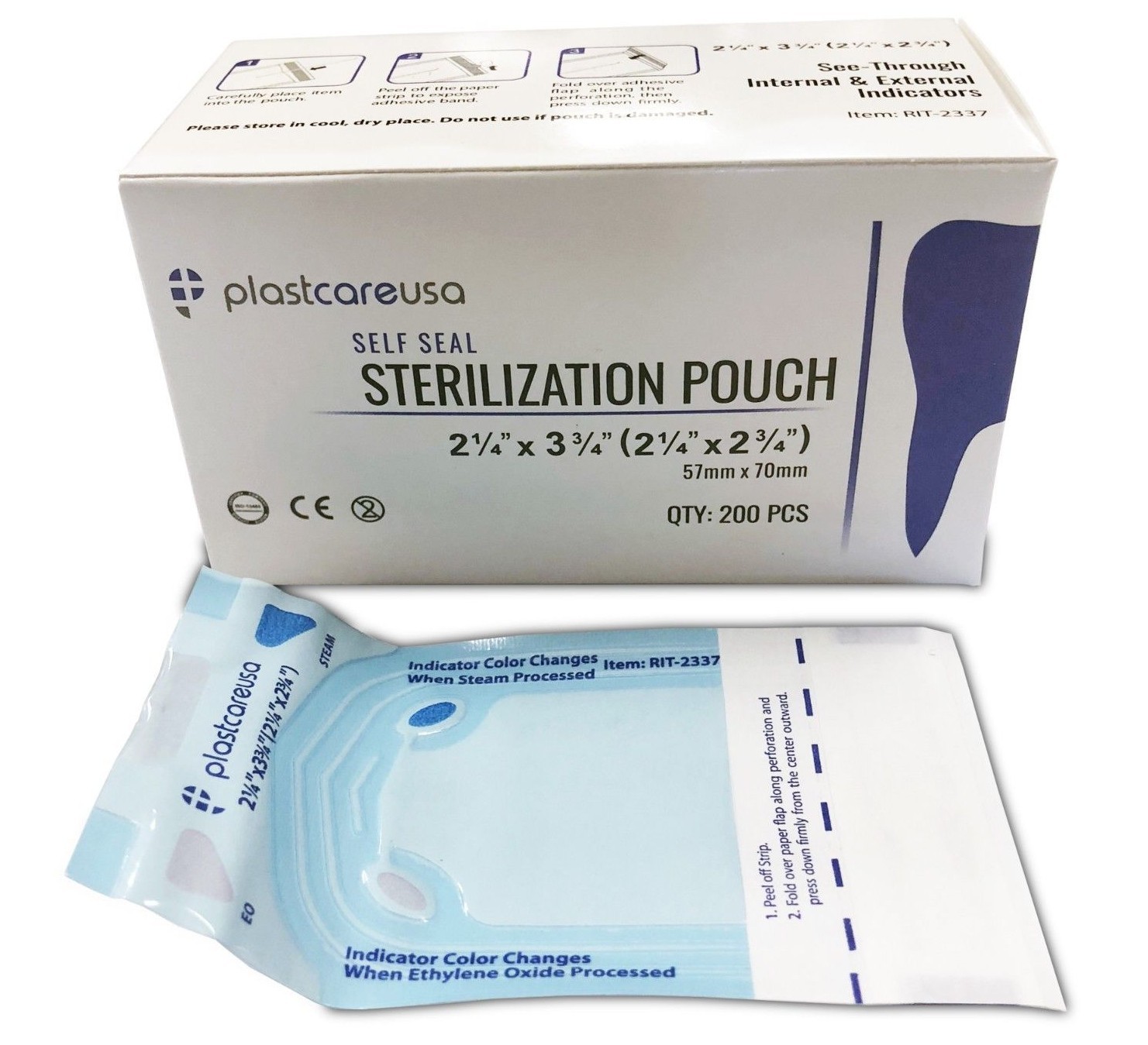 1000 2.25″ x 2.75″ Self-Sterilization Pouches Autoclave Bags Dental Tattoo 5 Box