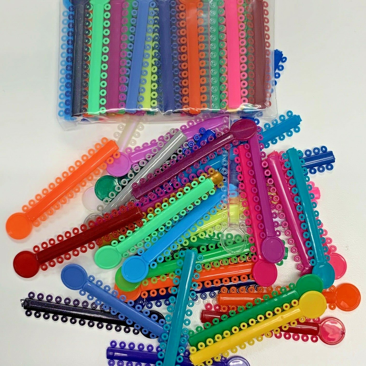 10,400 Dental Ligature Rubber Ties Braces Orthodontic Elastic Colored 10 Bags