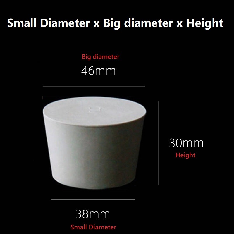 White Rubber Stopper Bungs Laboratory Solid Hole Stopper Tapered Flask 27 Sizes