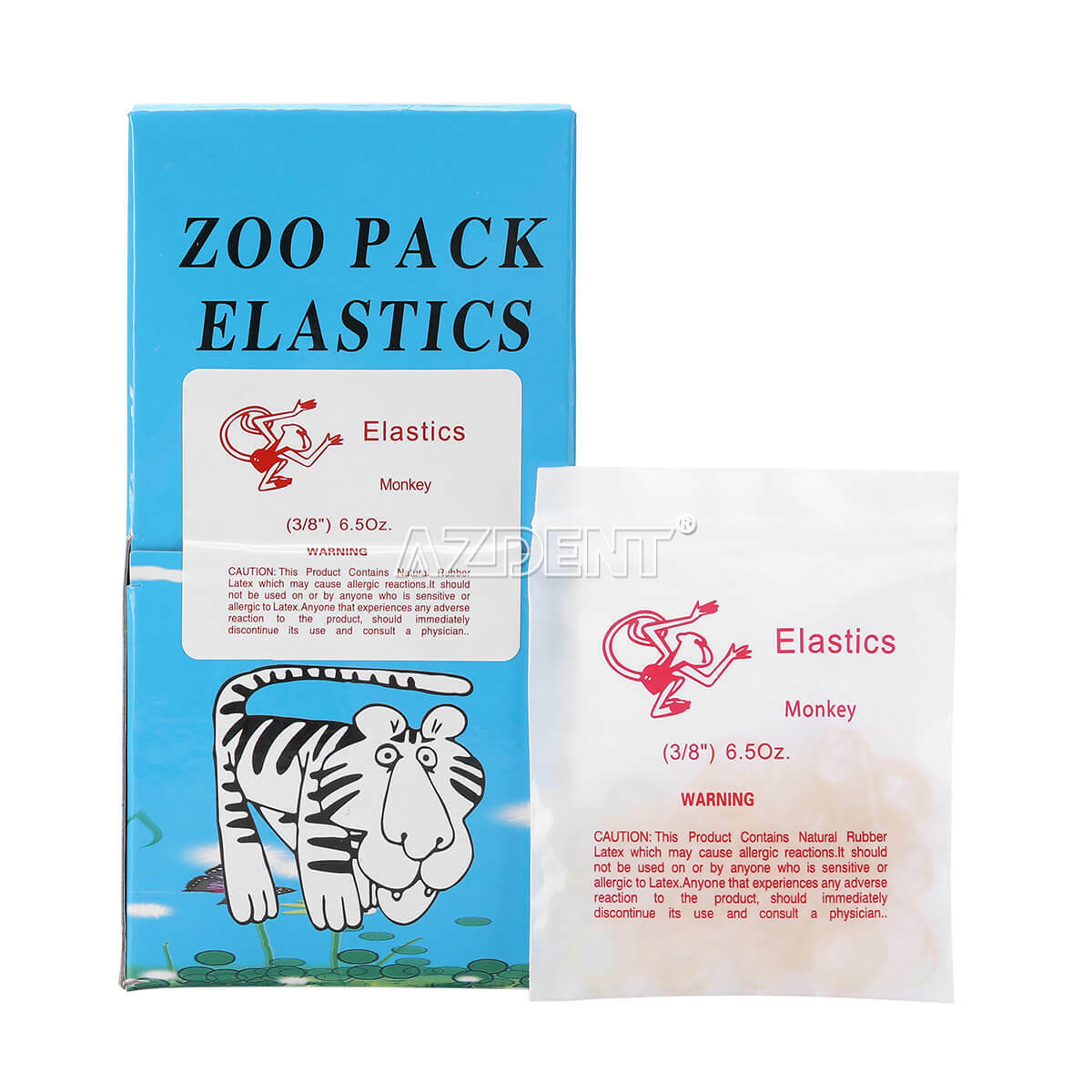 5000pcs AZDENT Dental Orthodontic Elastics Bands Force 3.5 OZ,5/16″ Zoo Pack