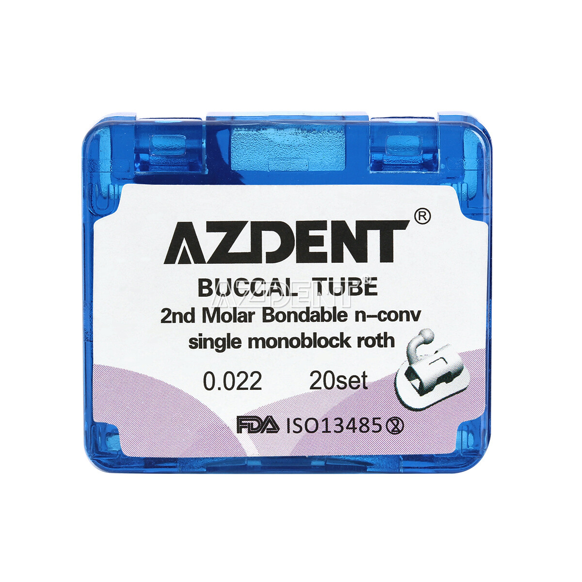 AZDENT Dental Orthodontic Buccal Tubes 1st Molar Bondable Non-Conv Roth /MBT.022