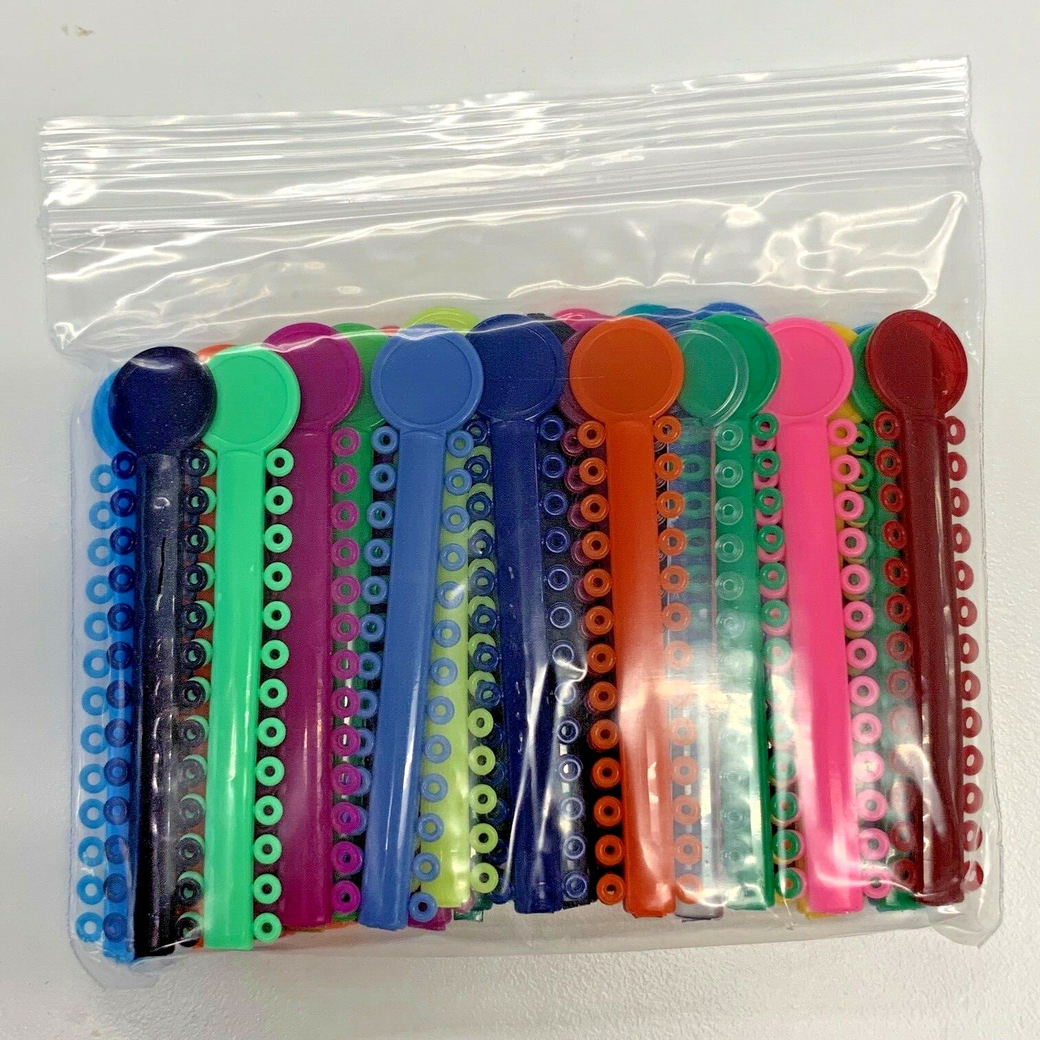 10,400 Dental Ligature Rubber Ties Braces Orthodontic Elastic Colored 10 Bags