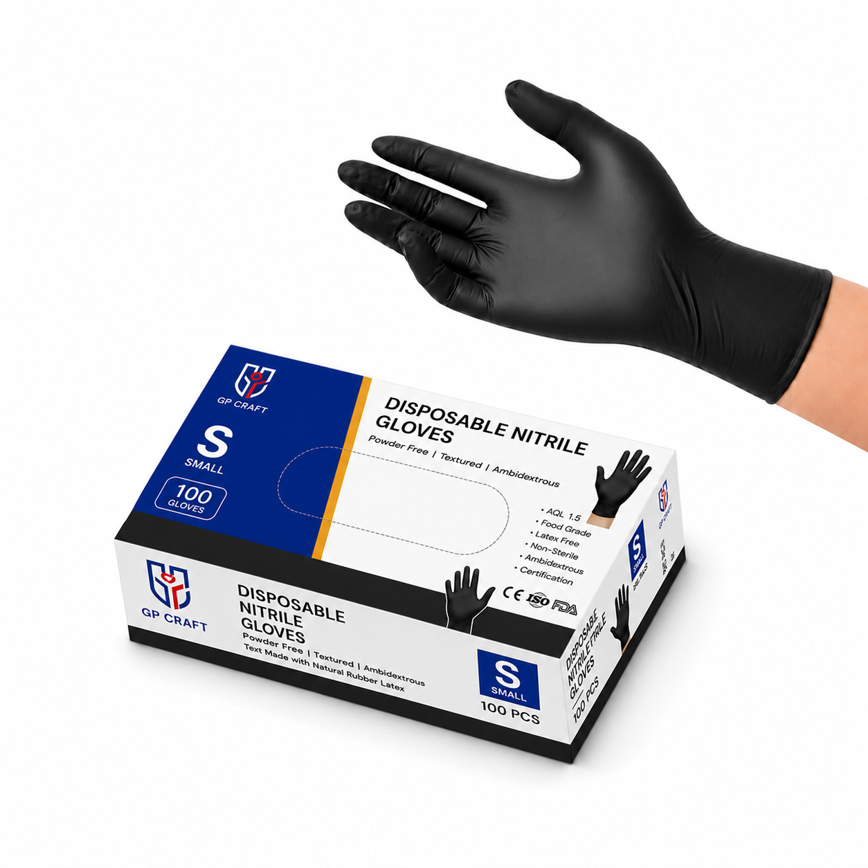Heavy-Duty 5 Mil Black Nitrile Exam Gloves (Disposable & Powder-Free)