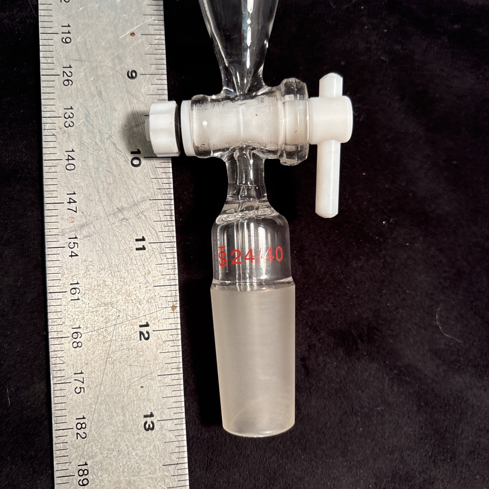 Lab glass separatory funnel 250ml separating funnel W 24/40 Unused Freeship!