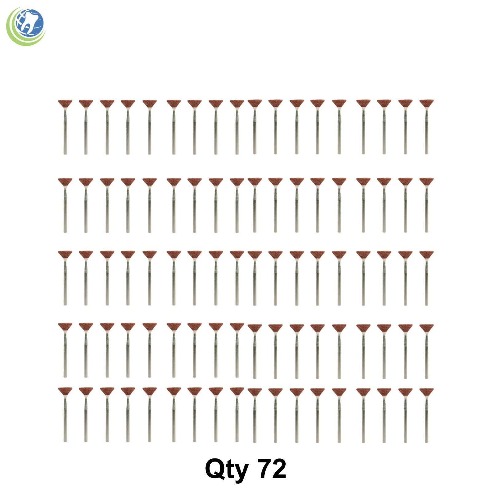 72X Dental Lab Coral Red Mounted Grinding Points Stones C042 Chrome Cobalt Alloy