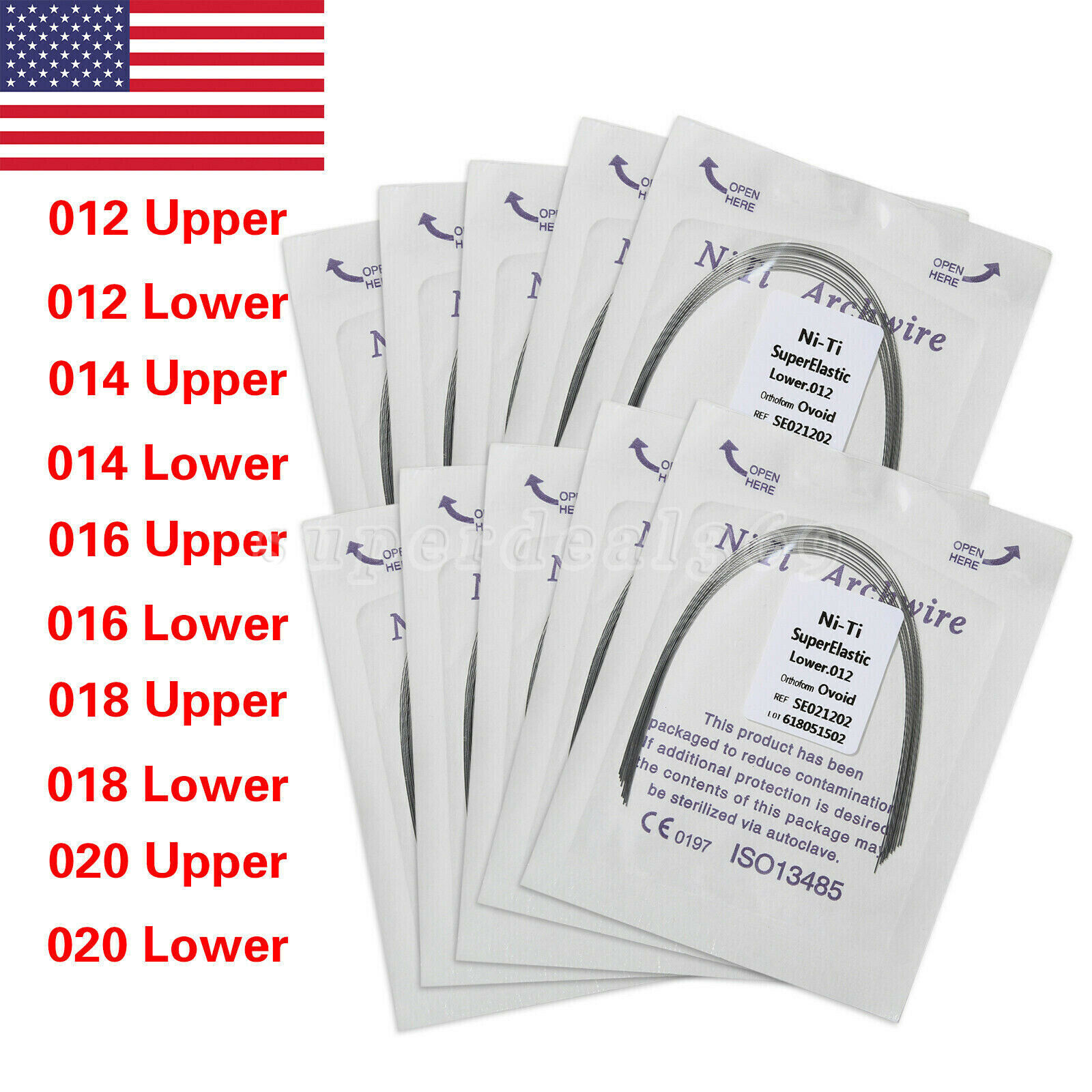 1 bag USA Dental Orthodontic Super Elastic Niti Arch Wire Round Ovoid Form ty