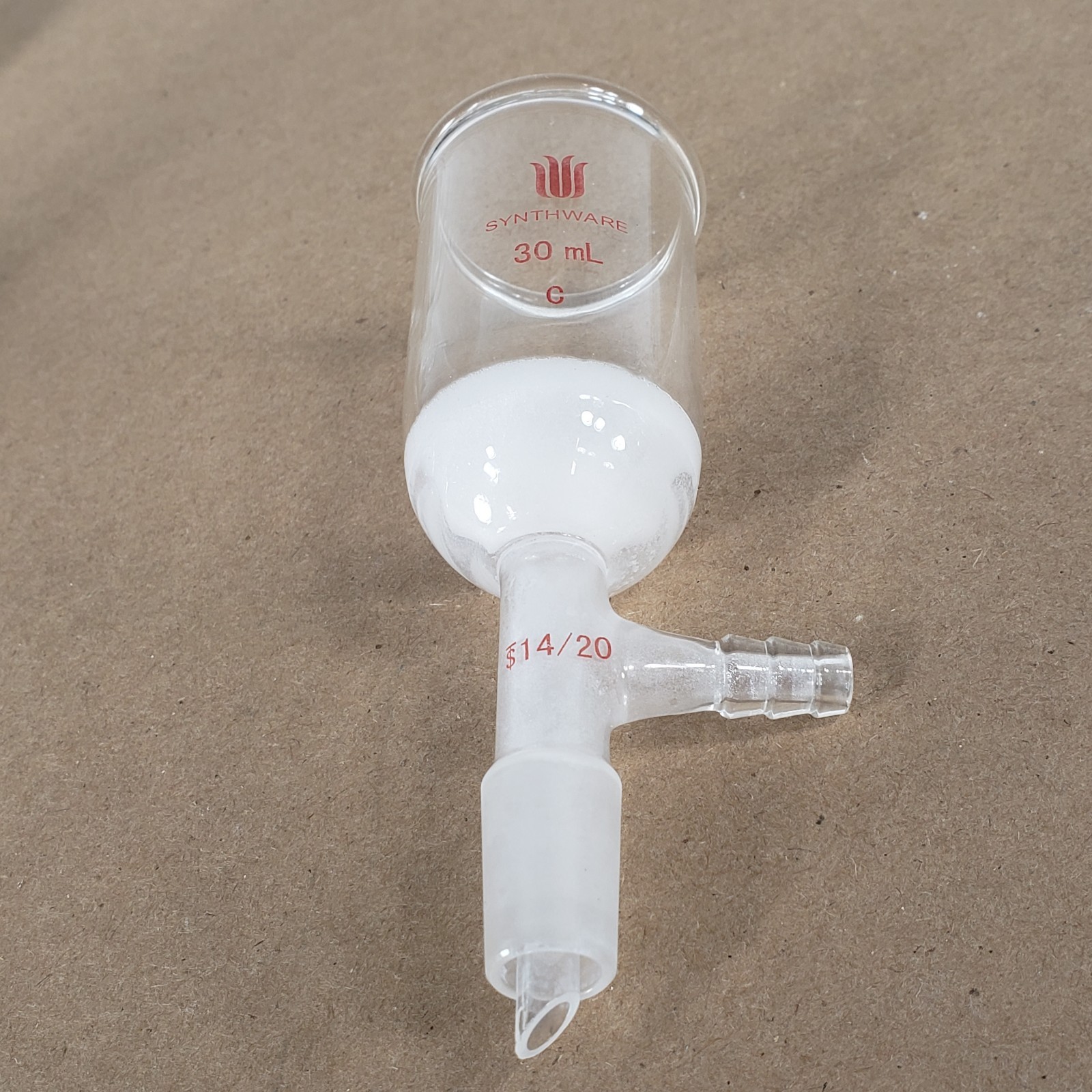 Synthware F363014C Glass Buchner funnel 30mL Coarse Frit Disc 14/20 S/N Joint