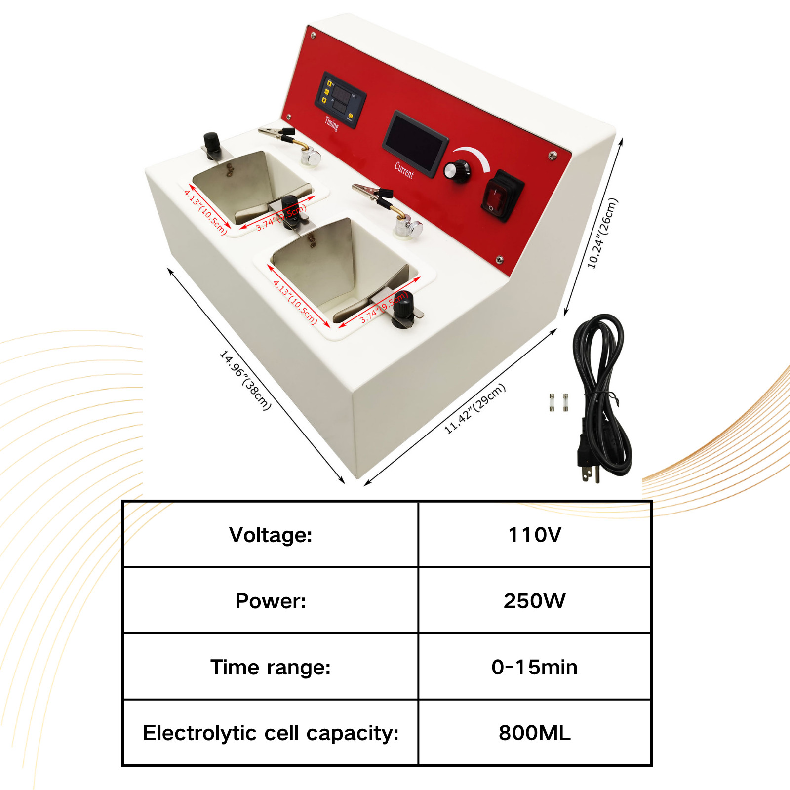 110V Dental Double Slot Electrolytic Polisher Denture Alloy Casting Machine
