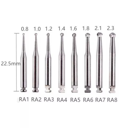 Burr Dental Round Latch Carbide Bur RA 1 2 3 4 5 6 7 8 22.5mm For Slow speed USA