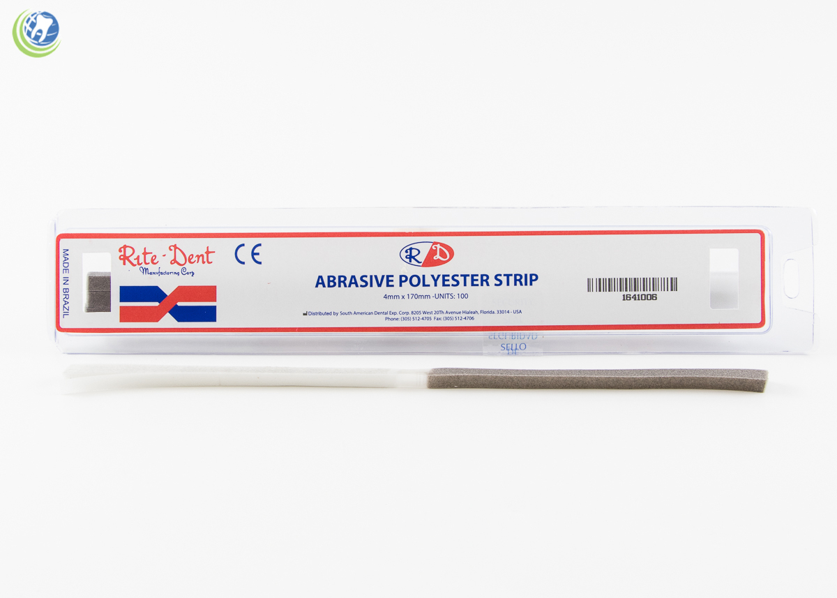 Dental Composite Polishing Strips 4mm Polyester Fine/Medium Grit One-Side 100Box