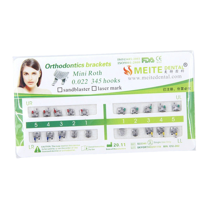 10 Sets Dental Orthodontic Bracket MIM Monoblock Mini Roth/MBT 022/018 345 Hooks