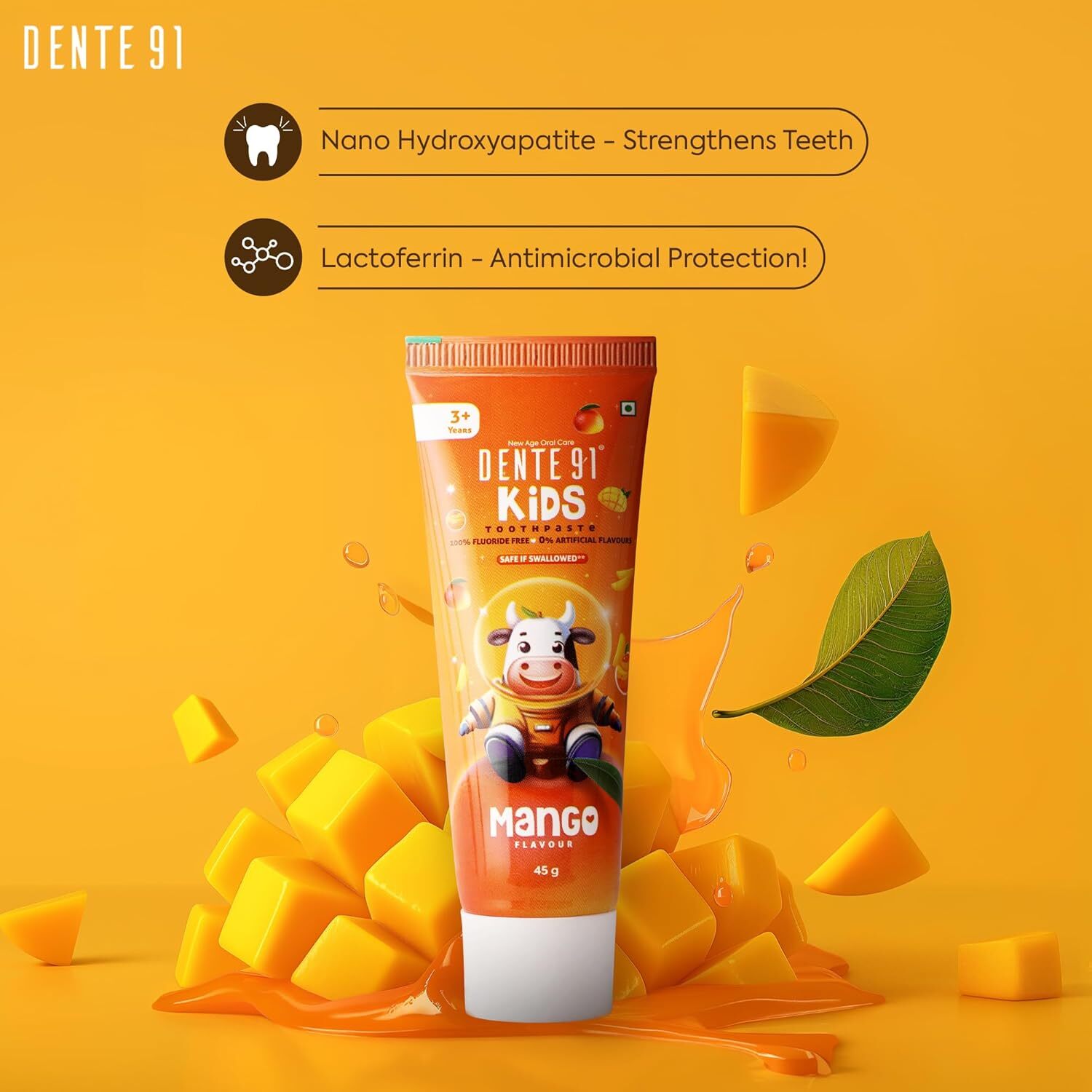 Kids Toothpaste, Protects against dental caries & Hypersensitivity, 45g, Dente91