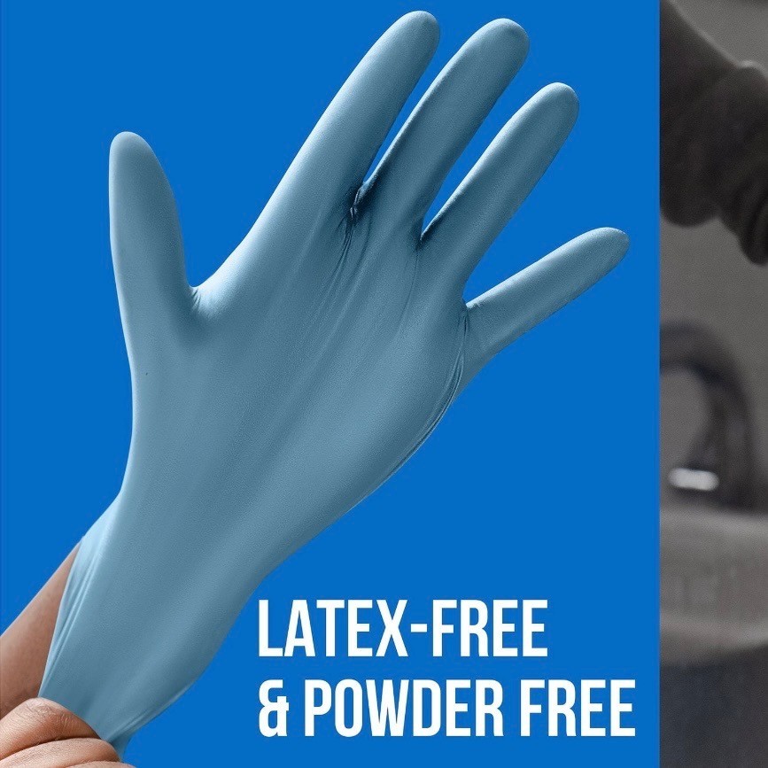 EQPT Nitrile Gloves Blue Powder-Free 150ct 2 Pack Industrial Disposable