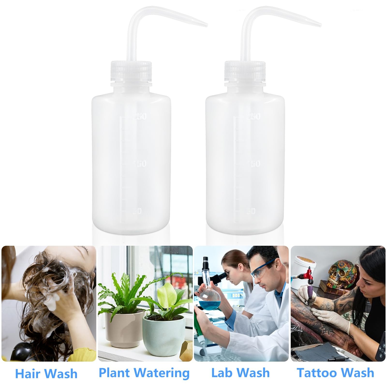 DTDNZKN 2 Pack 8oz 250ml Wash Bottles with Narrow Mouth and Labels – Ideal