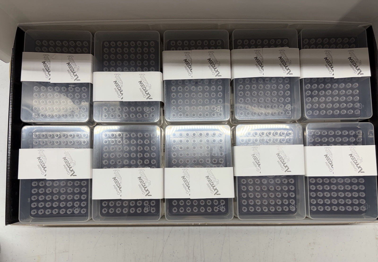 Axygen Pipet Tips 0.5-10ul 10 Racks 96 Tips Each T-400-R Clear New 960 Total