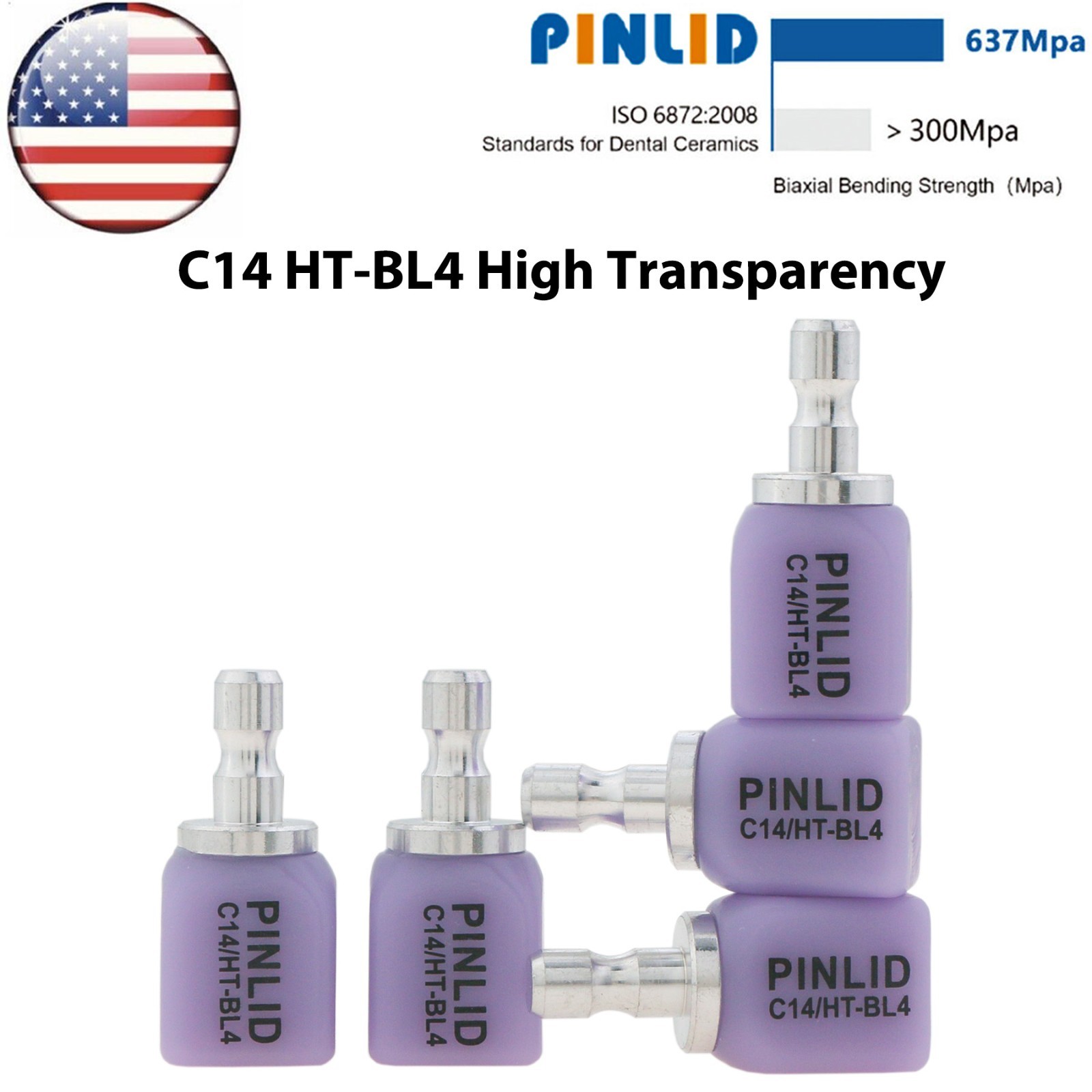 US C14 HT High Transparency Glass Ceramic Block Lithium Disilicate CAD/CAM Cerec