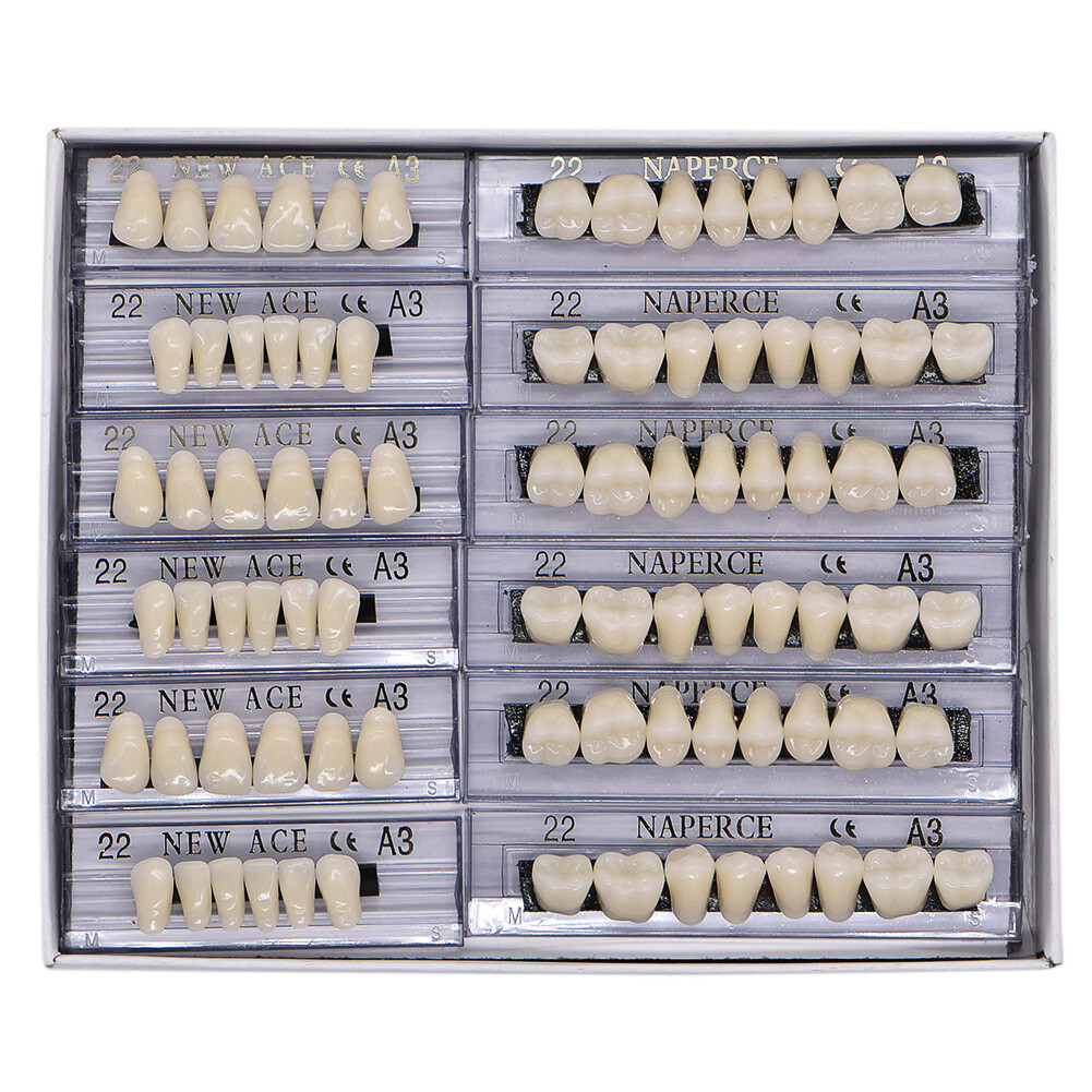 168Pcs Dental Acrylic Resin Denture 22#A3 Full Set Teeth Upper Lower Shade Tooth