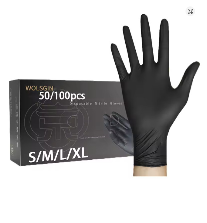 First Glove Black Industrial Disposable Nitrile Gloves 6 Mil Latex & Powder Free
