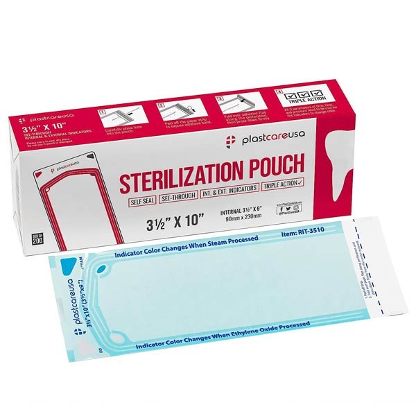 Dental Sterilization Pouch RIT3510 3-1/2″ x 9″ (800pcs) PlastCare