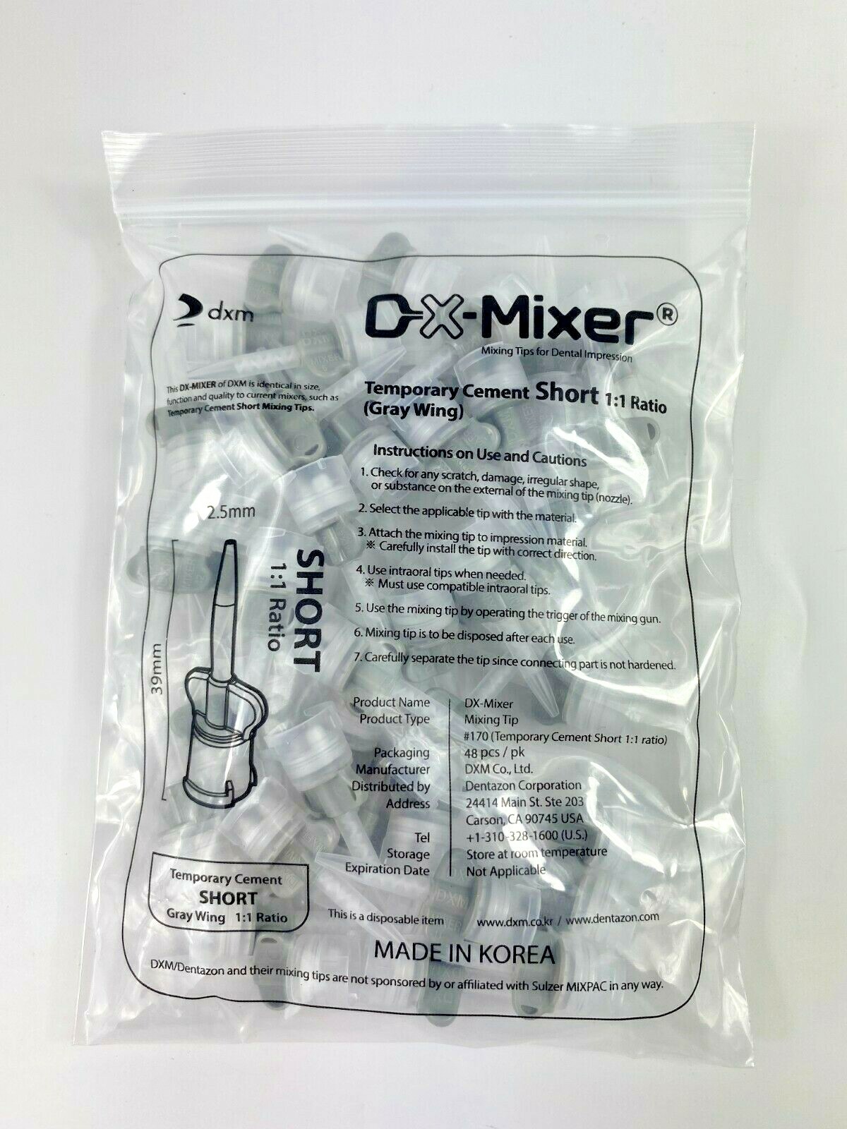 48 pcs Impression Dental HP Mixing Tips Temporary Cement Short- DX-Mixer®