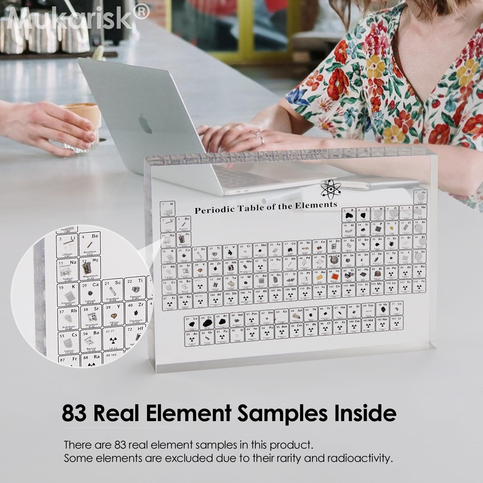 Large Periodic Table with Real Elements Inside 8 Inch Acrylic Periodic Table …