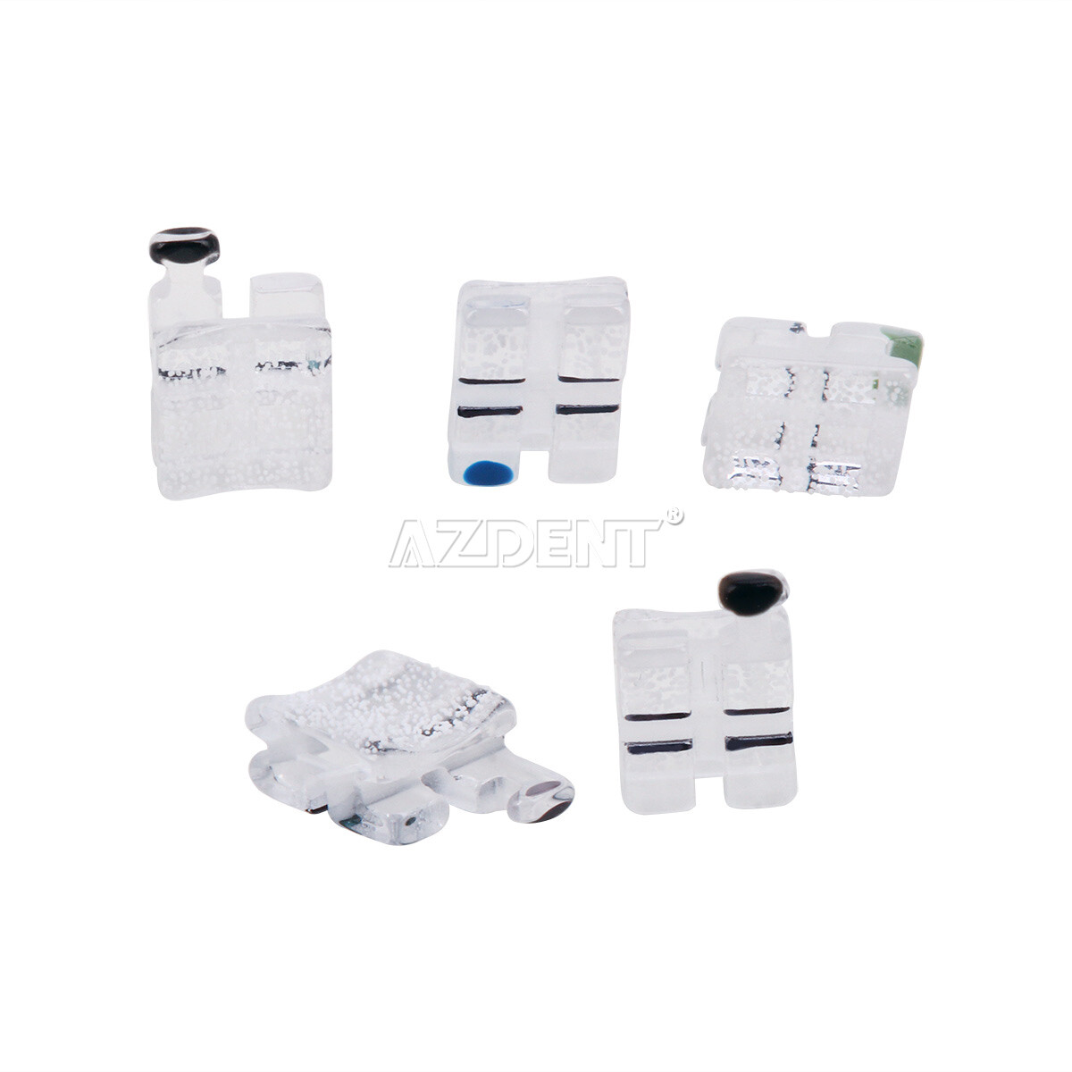 Dental Orthodontic Sapphire Brackets Ceramic Braces Roth/MBT 018/022 Hooks 345
