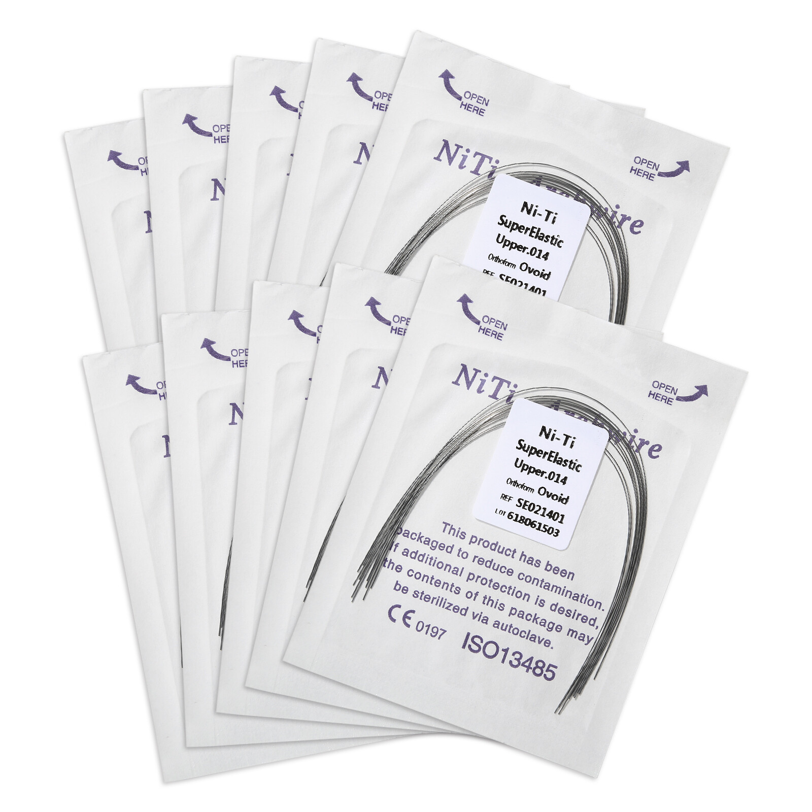 10 Packs Arcos de Dental Ortodoncia Redondos Niti Arco de Alambre Su Arch 100PCS