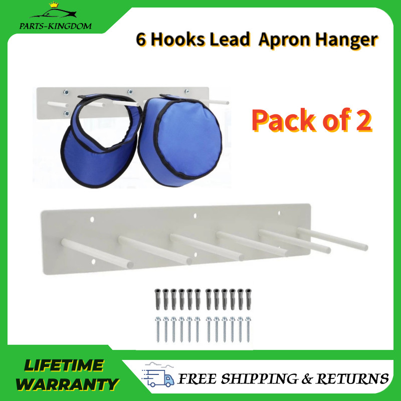 2 Pieces Lead Apron Hanger – 6-Hook Heavy Duty Wall Mount with Extra Long Ant…