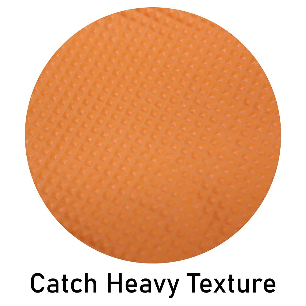 CATCH Nitrile Disposable Gloves w/ Pyramid Grip Texture Orange 9 Mil Box of 100