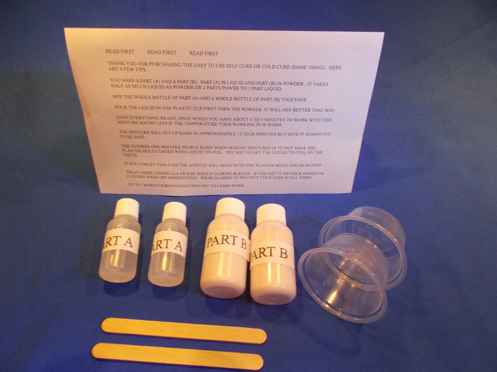 EZ HOME DENTURE SELF CURE ACRYLIC EASY TO USE FOR 1 FULL SET OF DENTURES DIY