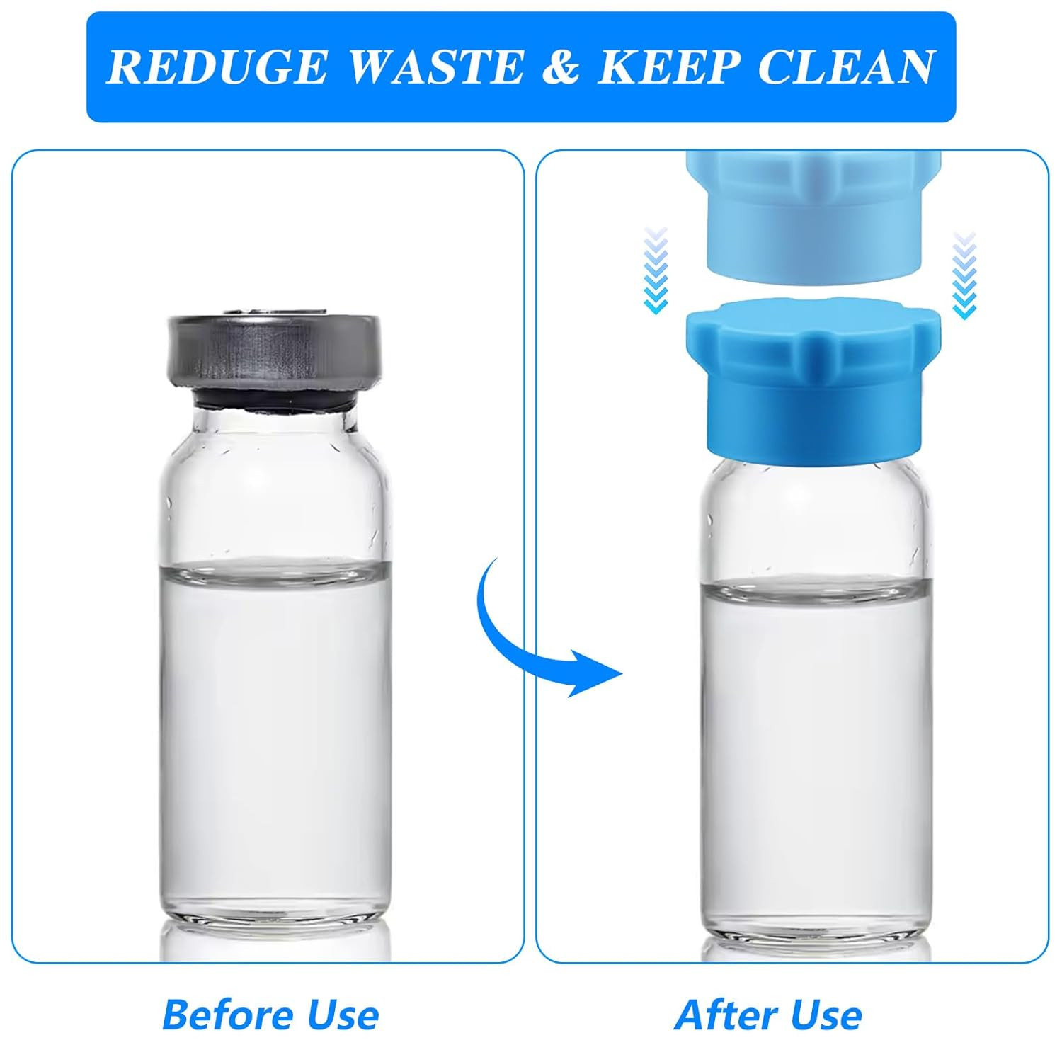 3ml Glass Vials Protective Vial Caps,8Pcs Colorful Peptide Vial Caps Leak-Proof