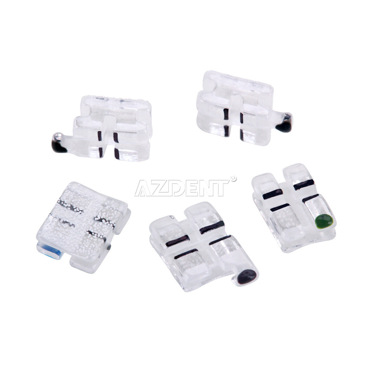 Dental Orthodontic Sapphire Clear Ceramic Braces Brackets MBT.022 Hooks 3 4 5