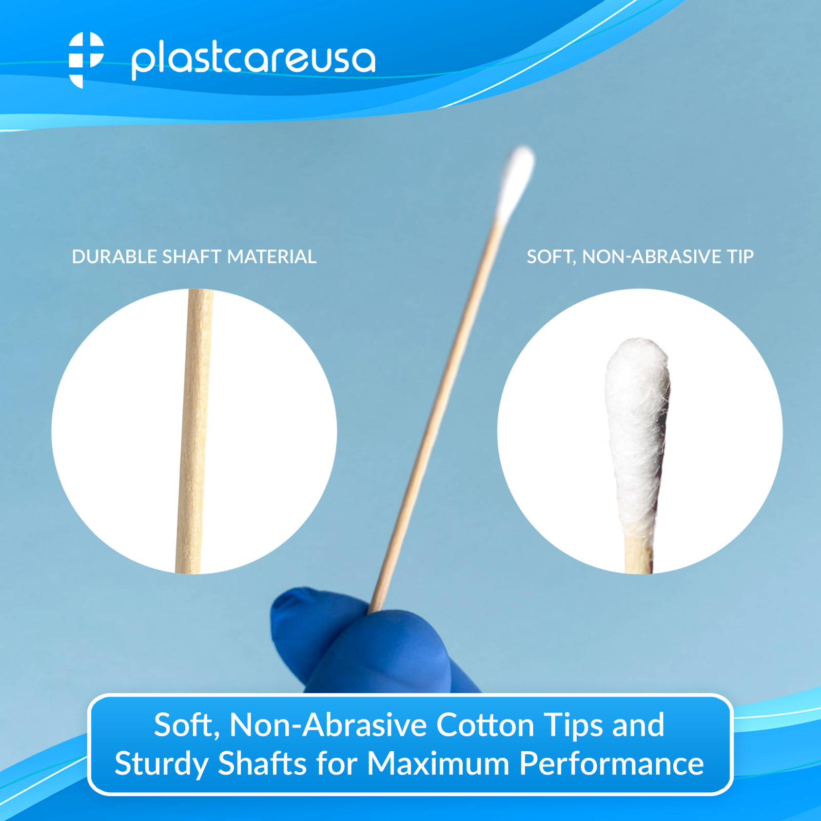 3″ Cotton Tip Applicators – 1000 (10 x 100) Medical Swabs, Dental Wood Sticks