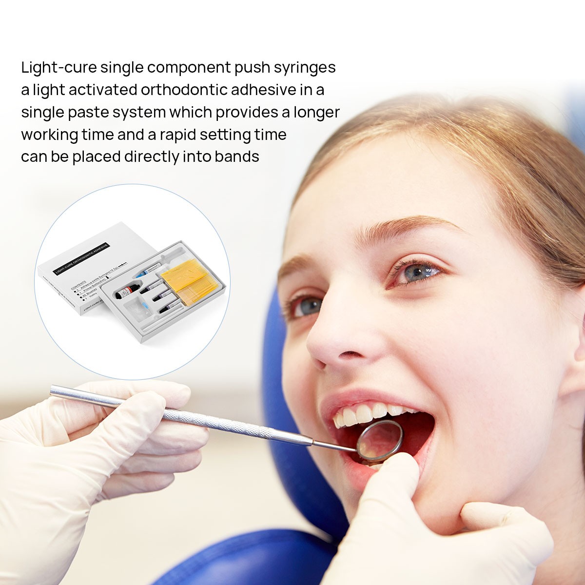 Dental Orthodontic Bracket Braces Glue Bonding System Light Curing Adhesive Kit