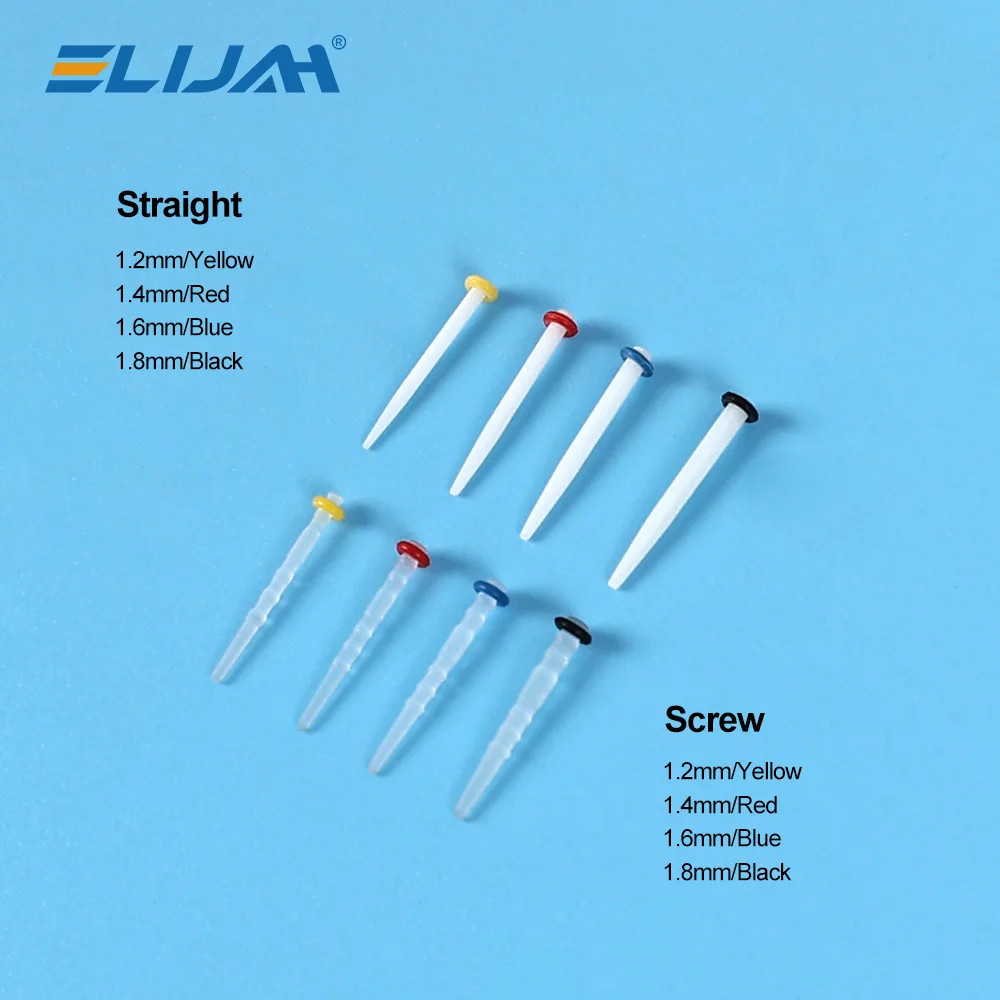 200Pcs/Box Dental Fiber Post Kits Screw/Straight Post Quartz Glass Thread Pile