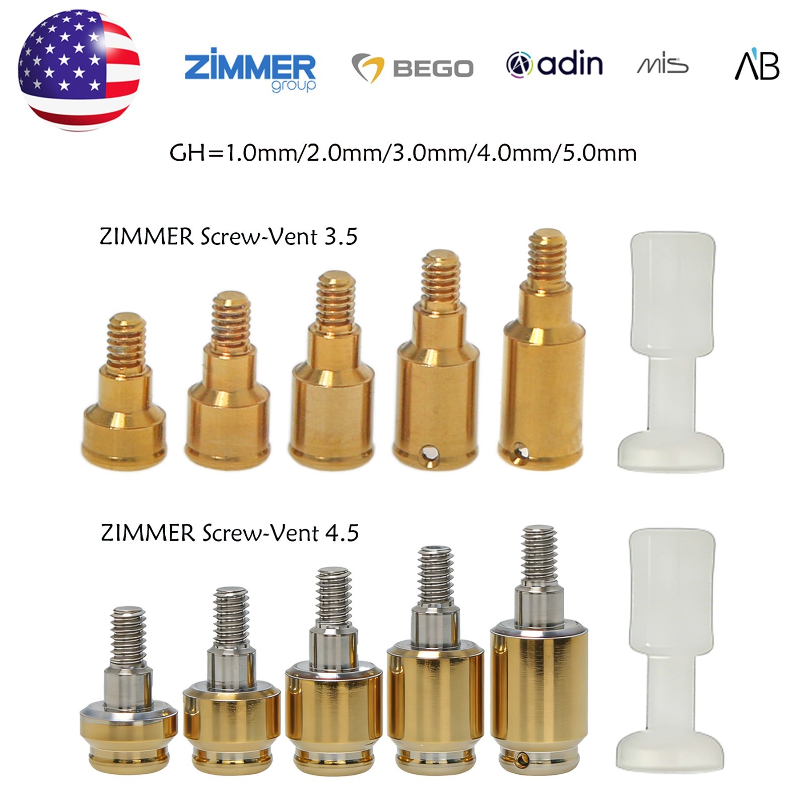 US Zest Locator Overdenture Abutment for ZIMMER TSV 3.5/4.5 Internal Hex Platfor