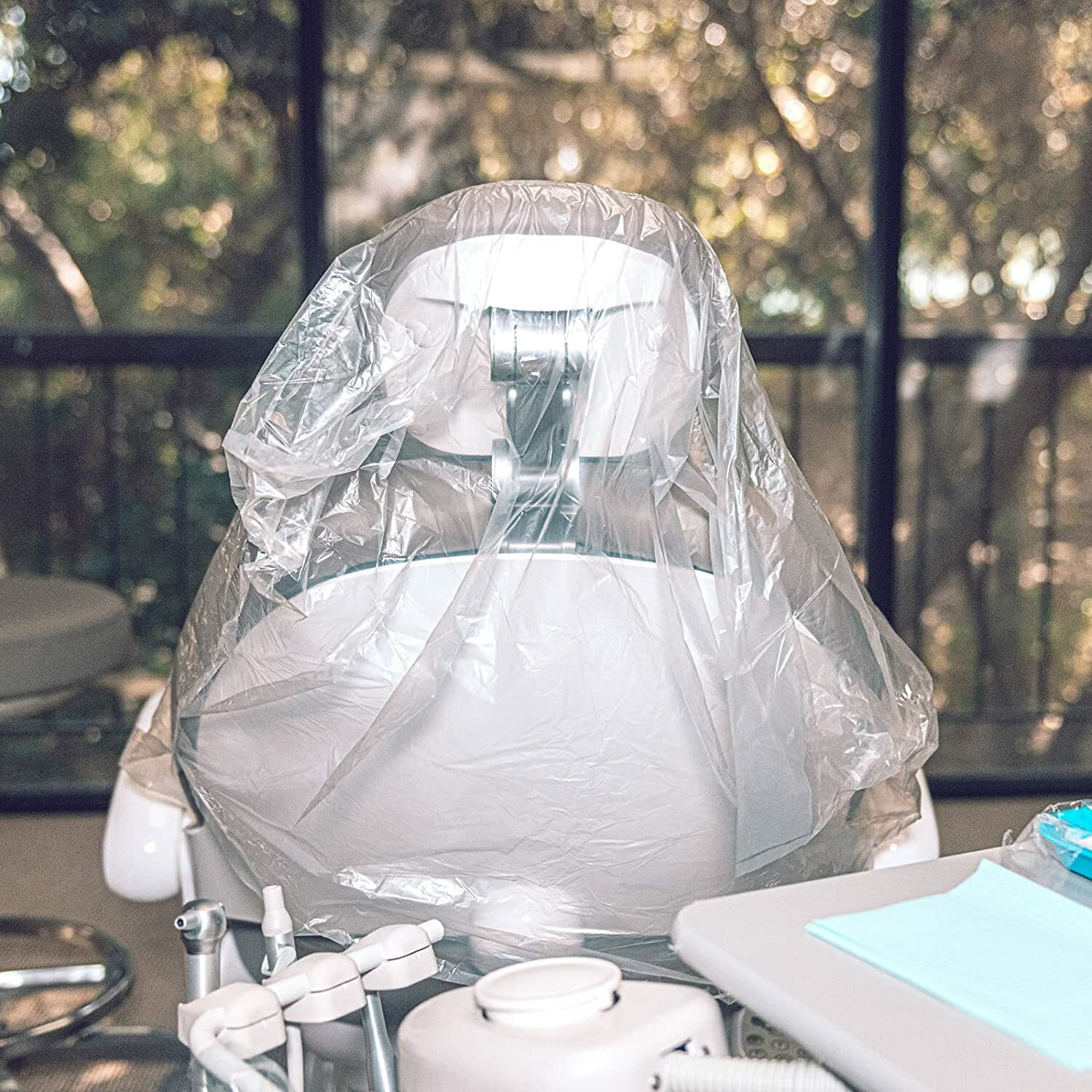 225Pcs/Box Dental Half Chair Cover Clear Plastic Sleeves Medium 27.5″ x 24″