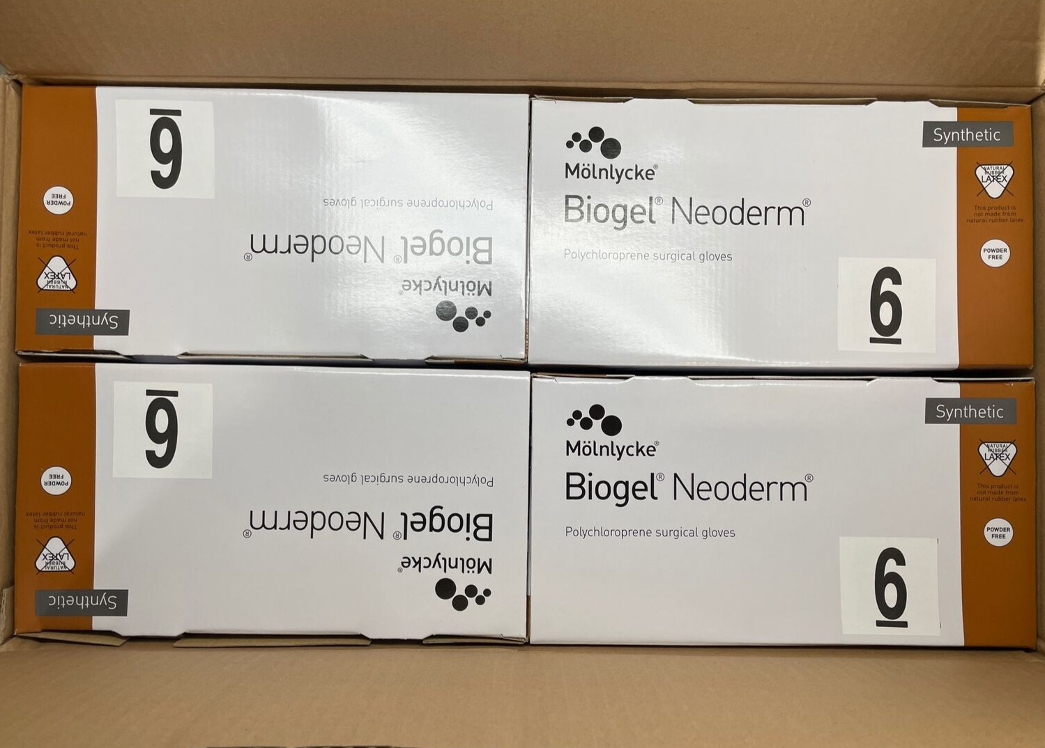 1 CASE Biogel NEODERM Surgical Gloves Sterile 200 Pair, Size: 6 Exp 3/25