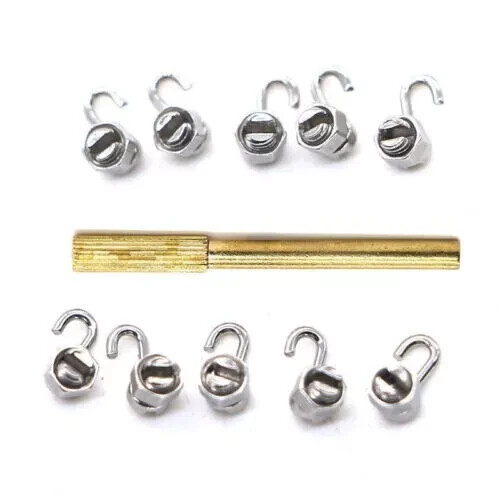 20 Pcs Dental Orthodontic Crimpable Hooks Stops Arch Wire Gurin Lock + Driver