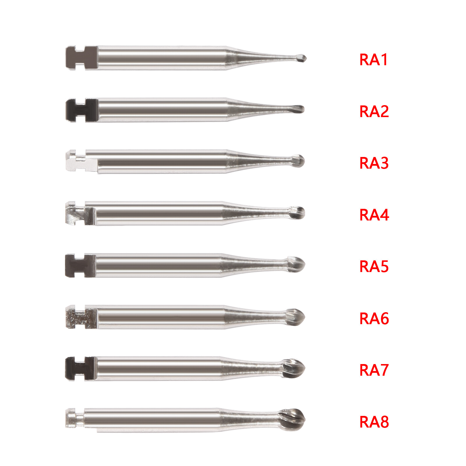 DENTAL Operative Burs Carbide RA1-8 Round Latch For Low Speed Handpiece Tungsten